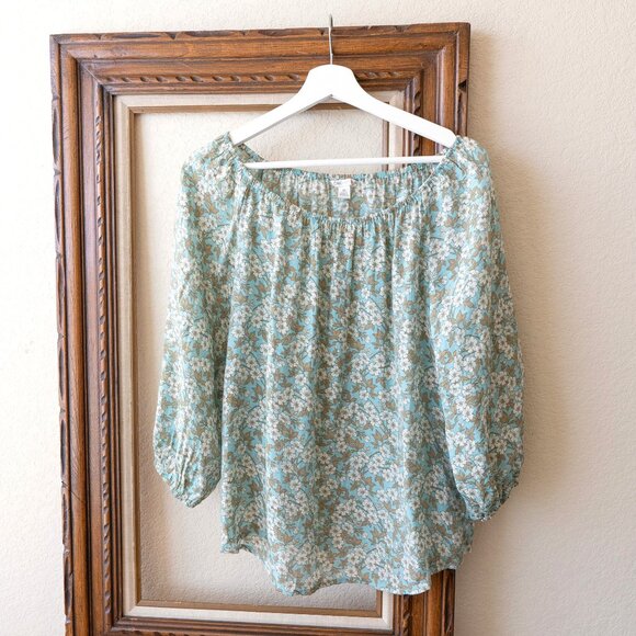 CATO OFF SHOULDER FLORAL BLOUSE SZ M - Picture 1 of 6